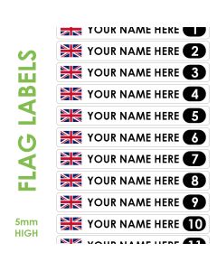 Flag Name Labels (5mm High)